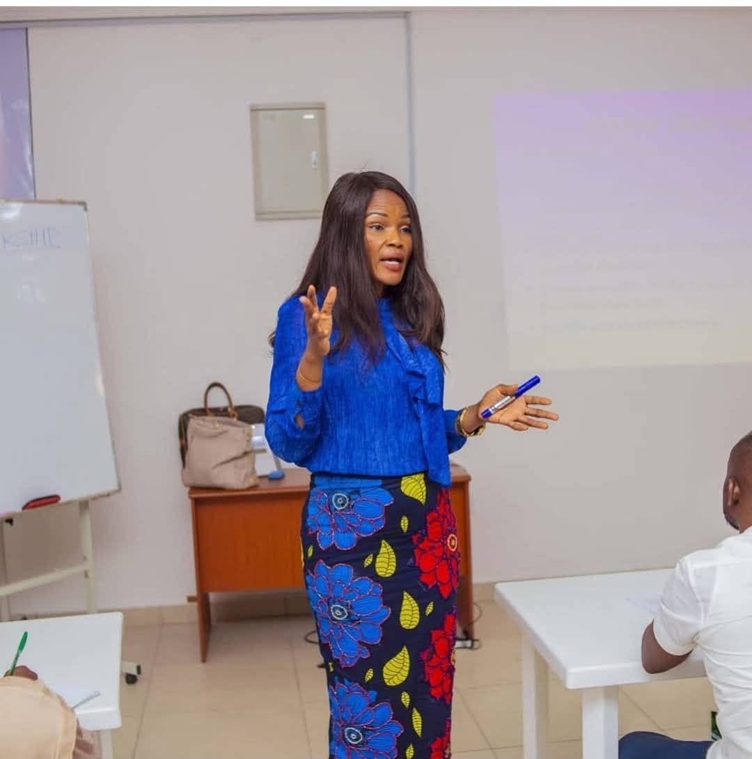 Lucy leading a business workshop