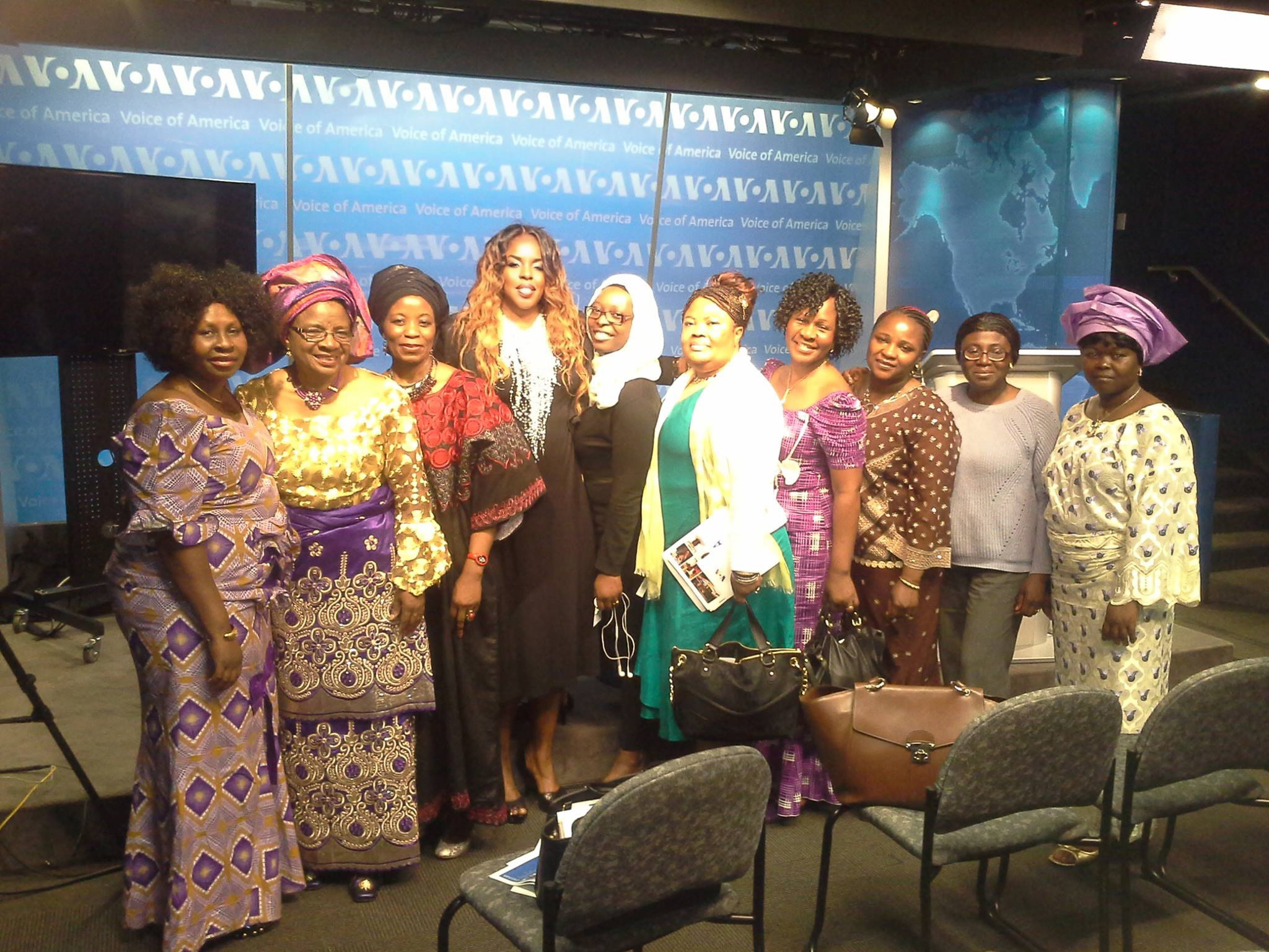 Sandra Ekpenyong with the full Chibok panel delegation at Voice of America