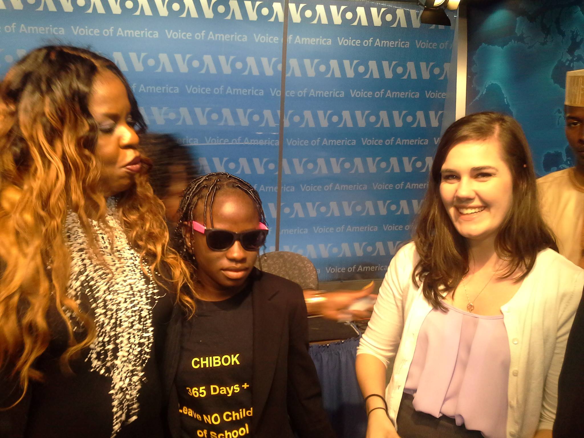 Sandra Ekpenyong with a Chibok escapee wearing a CHIBOK 365 Days shirt